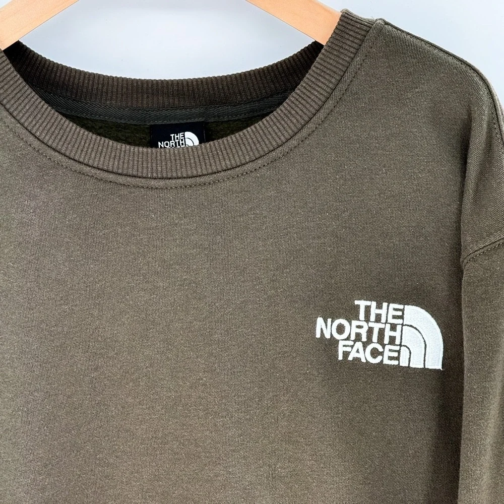 The North Face Crewneck Pullover Sweatshirt Green Cotton Blend Logo Unisex XL